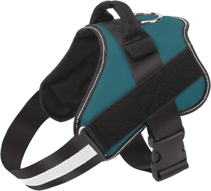 Dog Harness, No-Pull Reflective Dog Vest, Breathable Adjustable Pet Harness with Handle for Outdoor Walking - No More Pulling, Tugging or Choking (Blue, S)