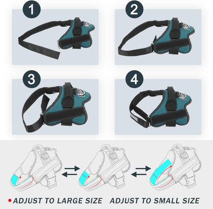Dog Harness, No-Pull Reflective Dog Vest, Breathable Adjustable Pet Harness with Handle for Outdoor Walking - No More Pulling, Tugging or Choking (Blue, S)