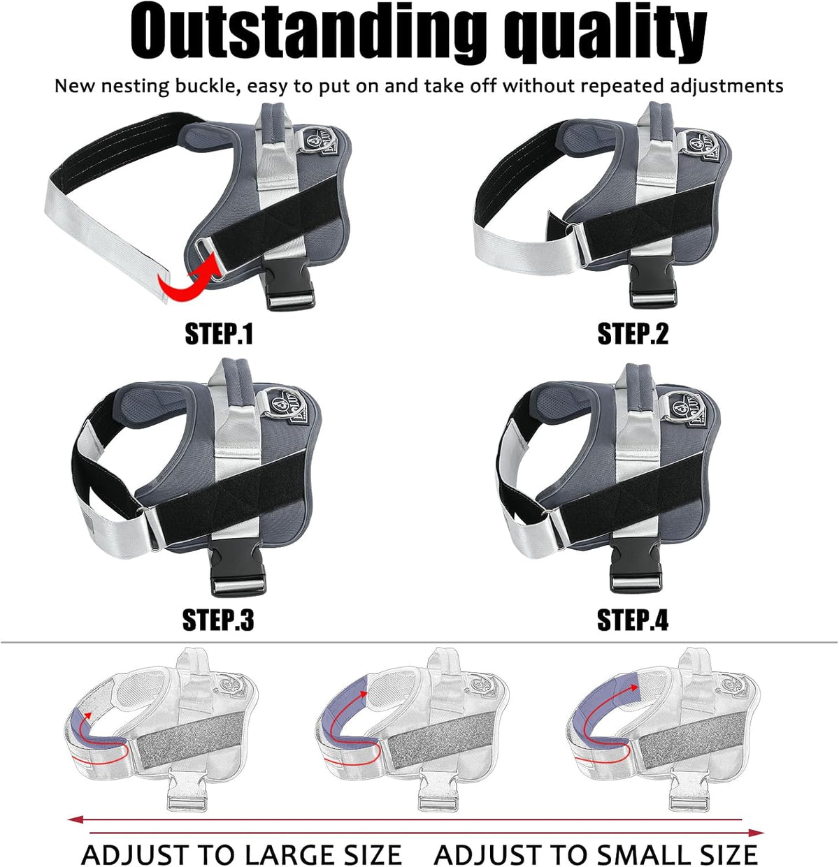 Dog Harness, No-Pull Reflective Dog Vest, Breathable Adjustable Pet Harness with Handle for Outdoor Walking - No More Pulling, Tugging or Choking (Blue, S)