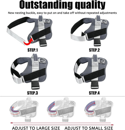 Dog Harness, No-Pull Reflective Dog Vest, Breathable Adjustable Pet Harness with Handle for Outdoor Walking - No More Pulling, Tugging or Choking (Blue, S)