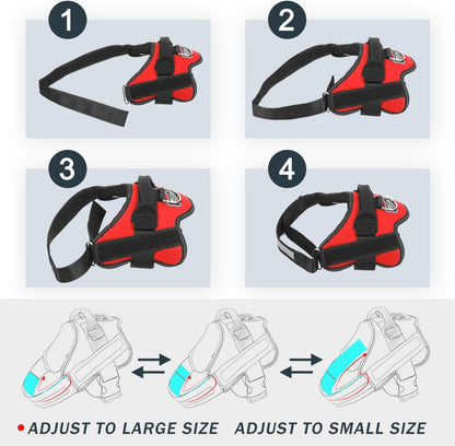 Dog Harness, No-Pull Reflective Dog Vest, Breathable Adjustable Pet Harness with Handle for Outdoor Walking - No More Pulling, Tugging or Choking (Blue, S)