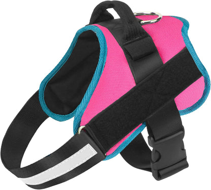 Dog Harness, No-Pull Reflective Dog Vest, Breathable Adjustable Pet Harness with Handle for Outdoor Walking - No More Pulling, Tugging or Choking (Blue, S)