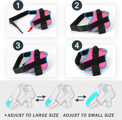 Dog Harness, No-Pull Reflective Dog Vest, Breathable Adjustable Pet Harness with Handle for Outdoor Walking - No More Pulling, Tugging or Choking (Blue, S)