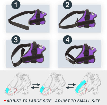 Dog Harness, No-Pull Reflective Dog Vest, Breathable Adjustable Pet Harness with Handle for Outdoor Walking - No More Pulling, Tugging or Choking (Blue, S)