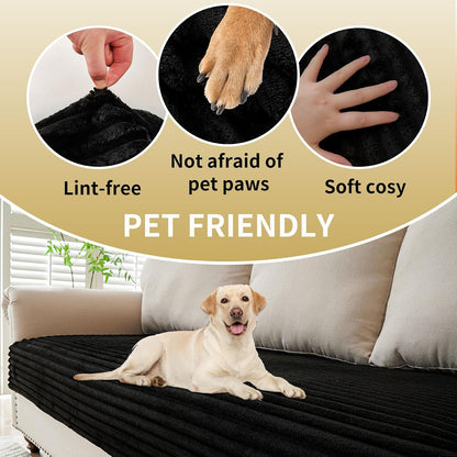 Waterproof Couch Cover for Dogs Washable,Faux Fur Pet Couch Covers for Sofa,Soft Dog Bed Cover Non-Slip Couch Covers for 3 Cushion Couch Sofa Pet Friendly (Off White, 35" x 82")