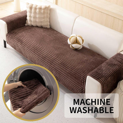 Waterproof Couch Cover for Dogs Washable,Faux Fur Pet Couch Covers for Sofa,Soft Dog Bed Cover Non-Slip Couch Covers for 3 Cushion Couch Sofa Pet Friendly (Off White, 35" x 82")