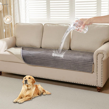 Waterproof Couch Cover for Dogs Washable,Faux Fur Pet Couch Covers for Sofa,Soft Dog Bed Cover Non-Slip Couch Covers for 3 Cushion Couch Sofa Pet Friendly (Off White, 35" x 82")