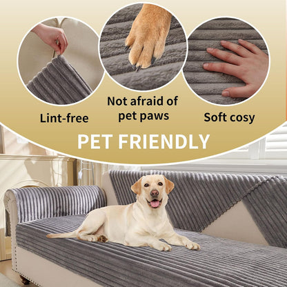 Waterproof Couch Cover for Dogs Washable,Faux Fur Pet Couch Covers for Sofa,Soft Dog Bed Cover Non-Slip Couch Covers for 3 Cushion Couch Sofa Pet Friendly (Off White, 35" x 82")