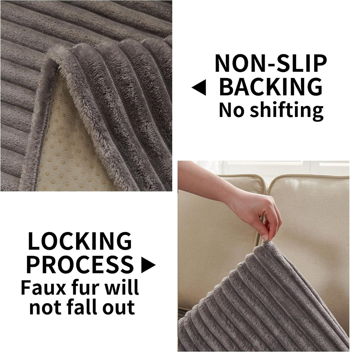 Waterproof Couch Cover for Dogs Washable,Faux Fur Pet Couch Covers for Sofa,Soft Dog Bed Cover Non-Slip Couch Covers for 3 Cushion Couch Sofa Pet Friendly (Off White, 35" x 82")