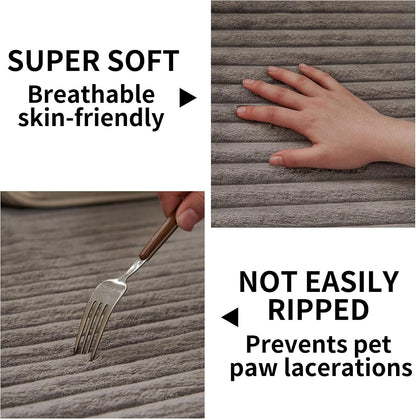 Waterproof Couch Cover for Dogs Washable,Faux Fur Pet Couch Covers for Sofa,Soft Dog Bed Cover Non-Slip Couch Covers for 3 Cushion Couch Sofa Pet Friendly (Off White, 35" x 82")