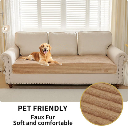Waterproof Couch Cover for Dogs Washable,Faux Fur Pet Couch Covers for Sofa,Soft Dog Bed Cover Non-Slip Couch Covers for 3 Cushion Couch Sofa Pet Friendly (Off White, 35" x 82")