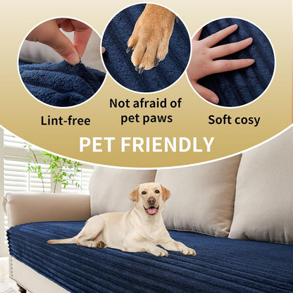 Waterproof Couch Cover for Dogs Washable,Faux Fur Pet Couch Covers for Sofa,Soft Dog Bed Cover Non-Slip Couch Covers for 3 Cushion Couch Sofa Pet Friendly (Off White, 35" x 82")