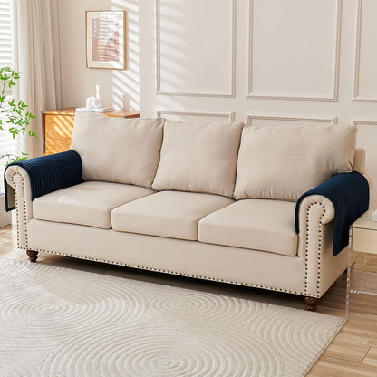 Waterproof Couch Cover for Dogs Washable,Faux Fur Pet Couch Covers for Sofa,Soft Dog Bed Cover Non-Slip Couch Covers for 3 Cushion Couch Sofa Pet Friendly (Off White, 35" x 82")