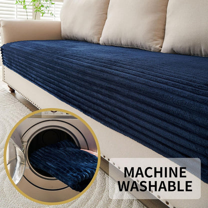 Waterproof Couch Cover for Dogs Washable,Faux Fur Pet Couch Covers for Sofa,Soft Dog Bed Cover Non-Slip Couch Covers for 3 Cushion Couch Sofa Pet Friendly (Off White, 35" x 82")