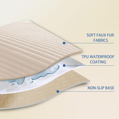 Waterproof Couch Cover for Dogs Washable,Faux Fur Pet Couch Covers for Sofa,Soft Dog Bed Cover Non-Slip Couch Covers for 3 Cushion Couch Sofa Pet Friendly (Off White, 35" x 82")