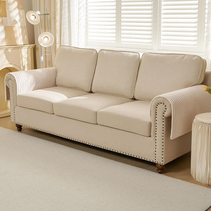 Waterproof Couch Cover for Dogs Washable,Faux Fur Pet Couch Covers for Sofa,Soft Dog Bed Cover Non-Slip Couch Covers for 3 Cushion Couch Sofa Pet Friendly (Off White, 35" x 82")