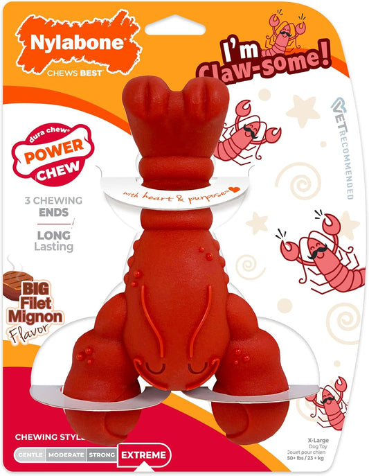 Lobster Power Chew Toy for Dogs, Dog Toys for Aggressive Chewers