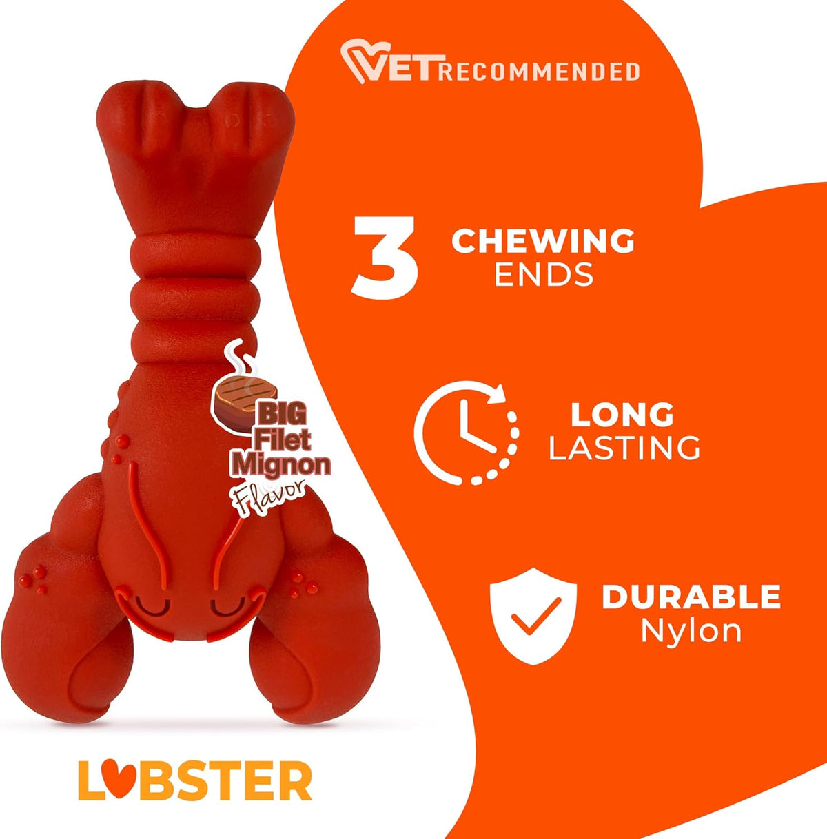 Lobster Power Chew Toy for Dogs, Dog Toys for Aggressive Chewers