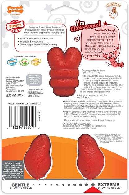 Lobster Power Chew Toy for Dogs, Dog Toys for Aggressive Chewers
