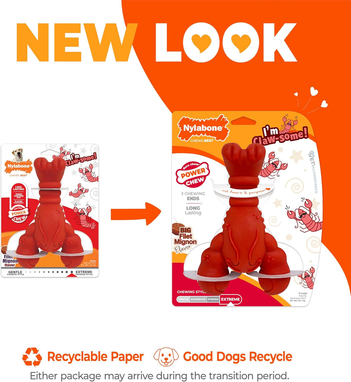 Lobster Power Chew Toy for Dogs, Dog Toys for Aggressive Chewers