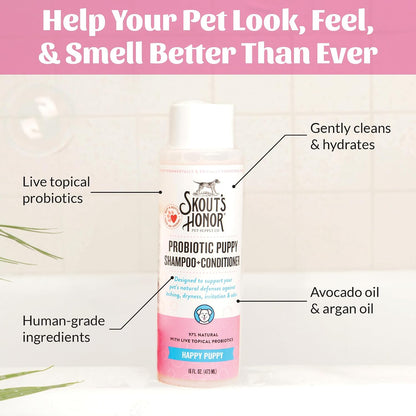 Probiotic Dog Shampoo and Conditioner - DOTW, 16 oz