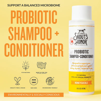Probiotic Dog Shampoo and Conditioner - DOTW, 16 oz