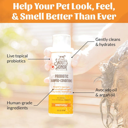 Probiotic Dog Shampoo and Conditioner - DOTW, 16 oz