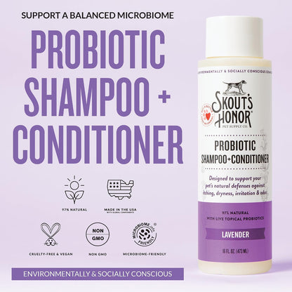 Probiotic Dog Shampoo and Conditioner - DOTW, 16 oz