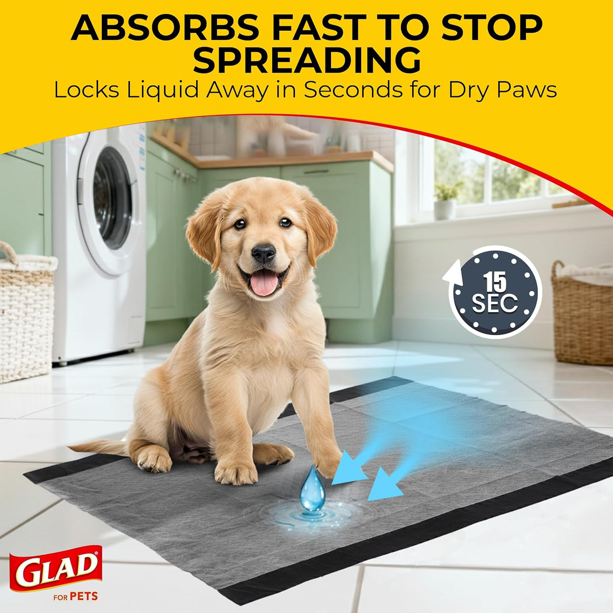 Glad for Pets XL Charcoal Training Pads for Dogs and Puppies, 30 Count