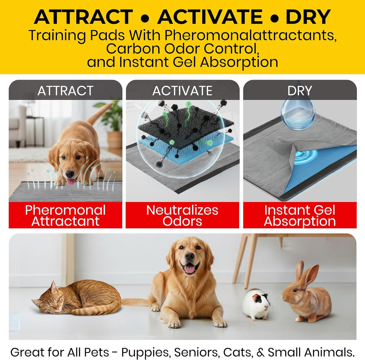 Glad for Pets XL Charcoal Training Pads for Dogs and Puppies, 30 Count
