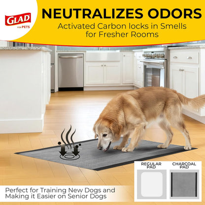 Glad for Pets XL Charcoal Training Pads for Dogs and Puppies, 30 Count