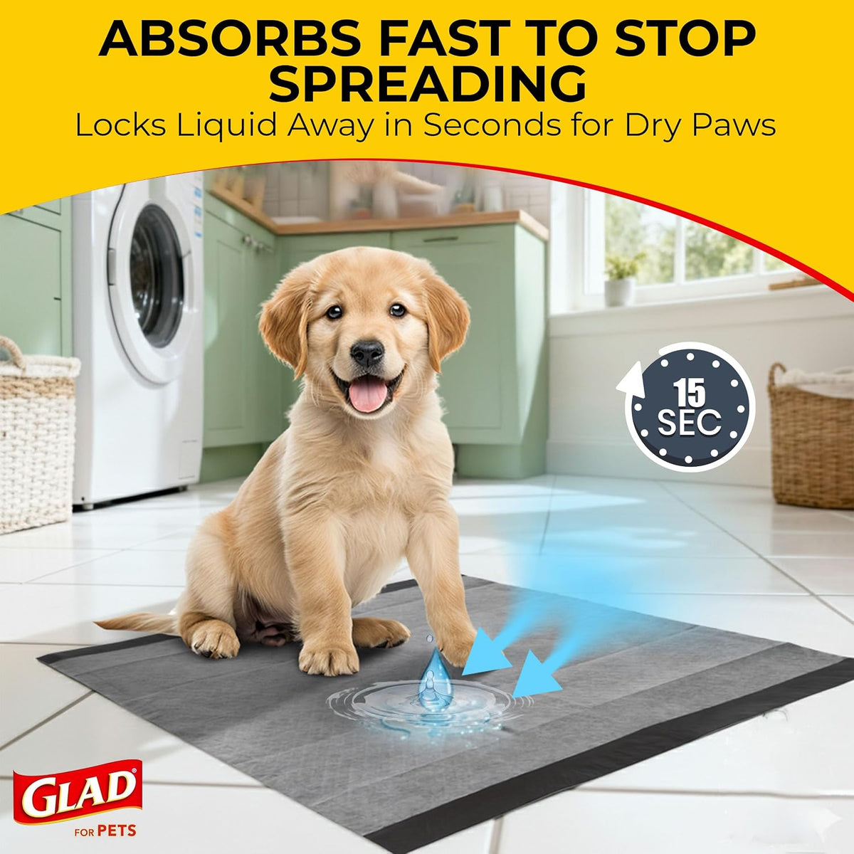 Glad for Pets XL Charcoal Training Pads for Dogs and Puppies, 30 Count