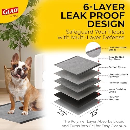 Glad for Pets XL Charcoal Training Pads for Dogs and Puppies, 30 Count
