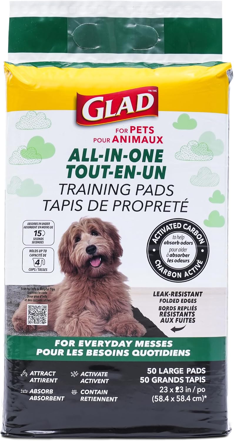 Glad for Pets XL Charcoal Training Pads for Dogs and Puppies, 30 Count