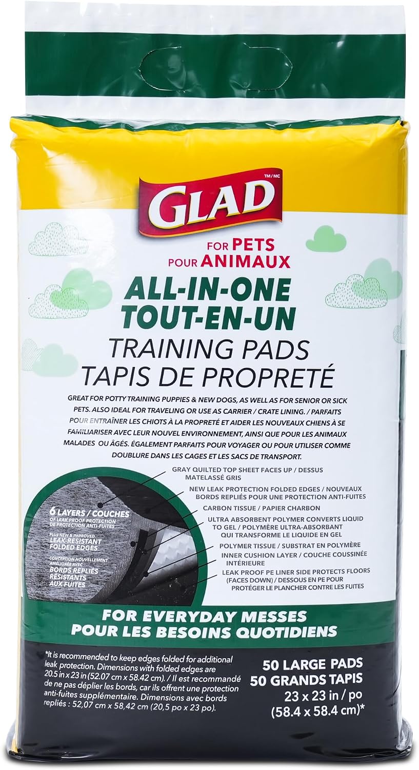 Glad for Pets XL Charcoal Training Pads for Dogs and Puppies, 30 Count
