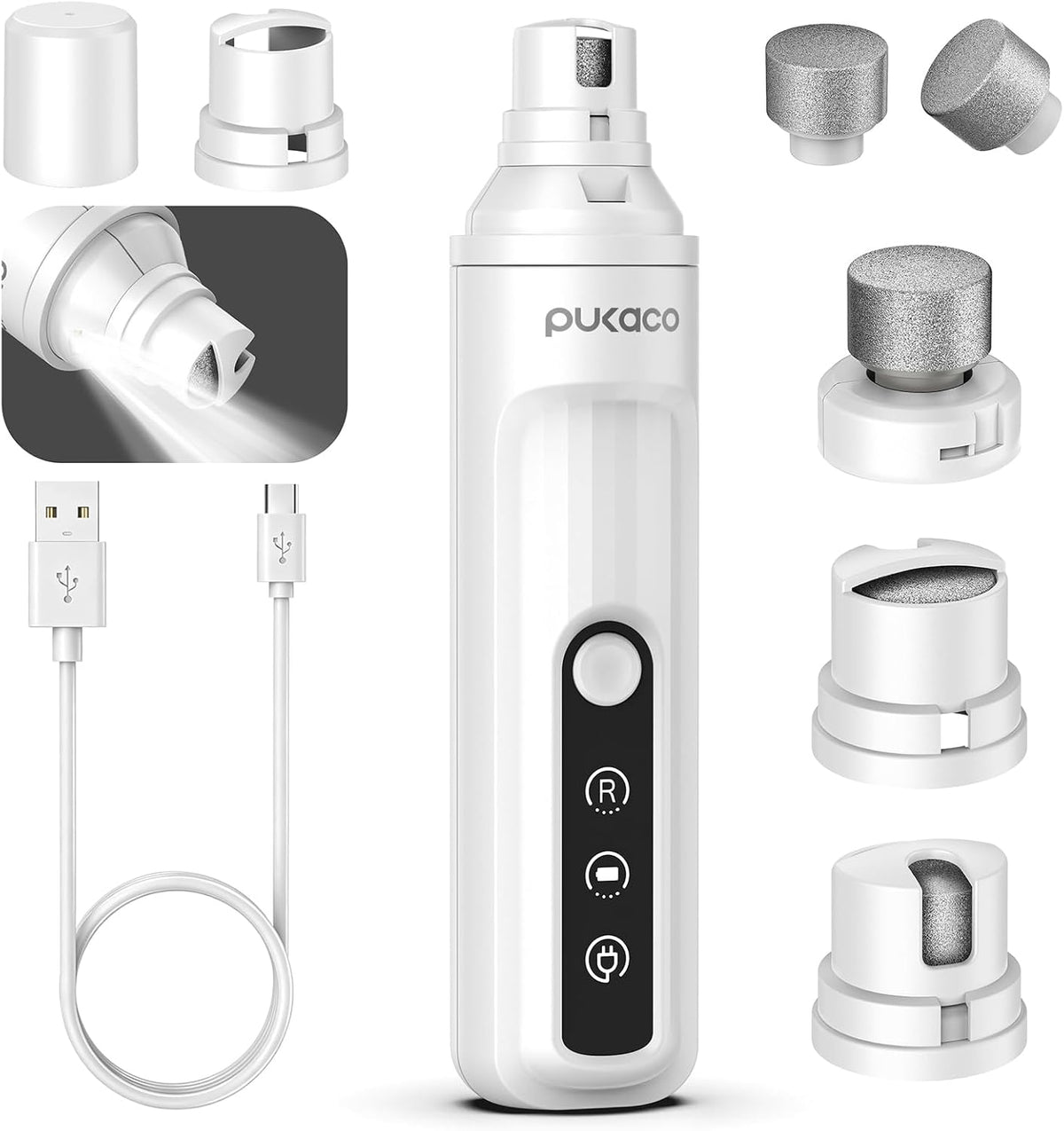 Whisper Quiet Dog Nail Grinder with Light Electric Cat Nail Trimmer