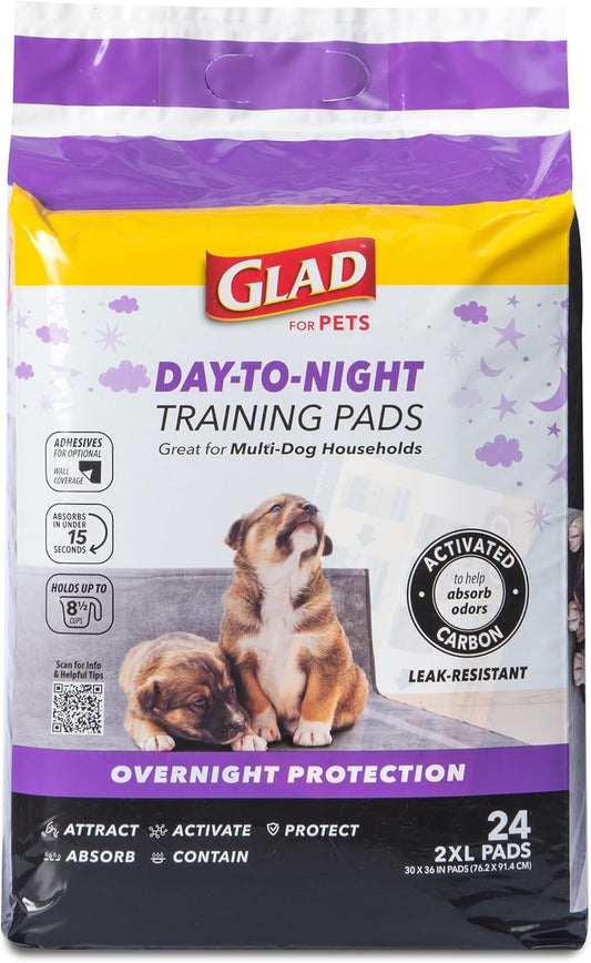 Glad for Pets Giant Activated Carbon Training Pads, 30 x 36 In, 24 Count