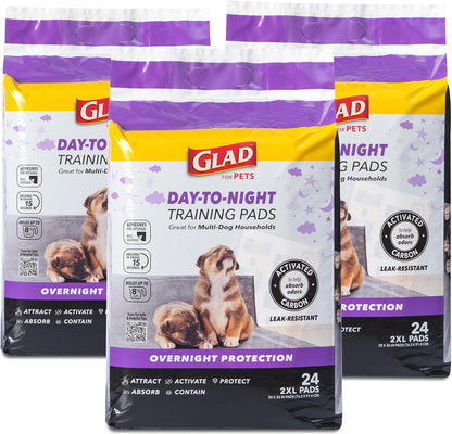 Glad for Pets Giant Activated Carbon Training Pads, 30 x 36 In, 24 Count