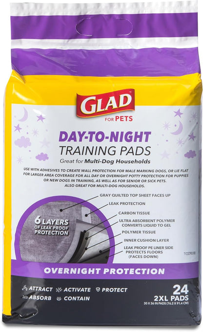 Glad for Pets Giant Activated Carbon Training Pads, 30 x 36 In, 24 Count