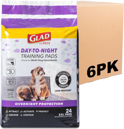 Glad for Pets Giant Activated Carbon Training Pads, 30 x 36 In, 24 Count