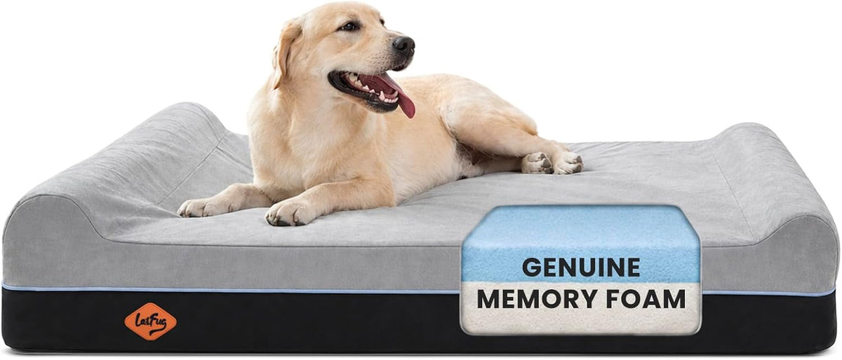 Orthopedic Dog Bed, Slate Grey 50''x36''x10'', Memory Foam