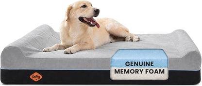 Orthopedic Dog Bed, Slate Grey 50''x36''x10'', Memory Foam