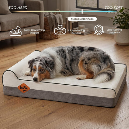 Orthopedic Dog Bed, Slate Grey 50''x36''x10'', Memory Foam
