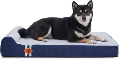 Orthopedic Dog Bed, Slate Grey 50''x36''x10'', Memory Foam