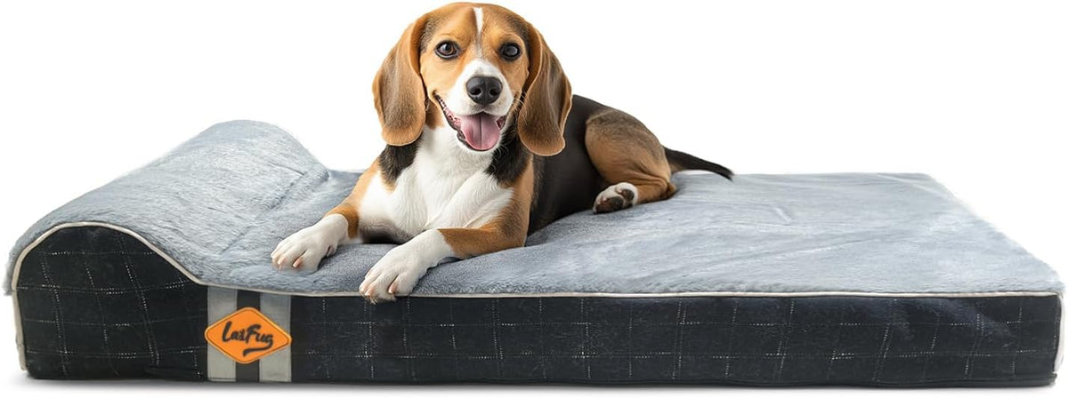 Orthopedic Dog Bed, Slate Grey 50''x36''x10'', Memory Foam