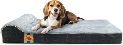 Orthopedic Dog Bed, Slate Grey 50''x36''x10'', Memory Foam