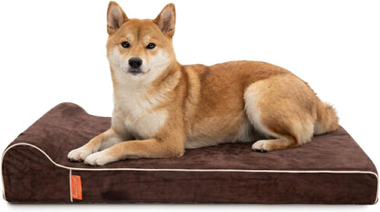 Orthopedic Dog Bed, Slate Grey 50''x36''x10'', Memory Foam