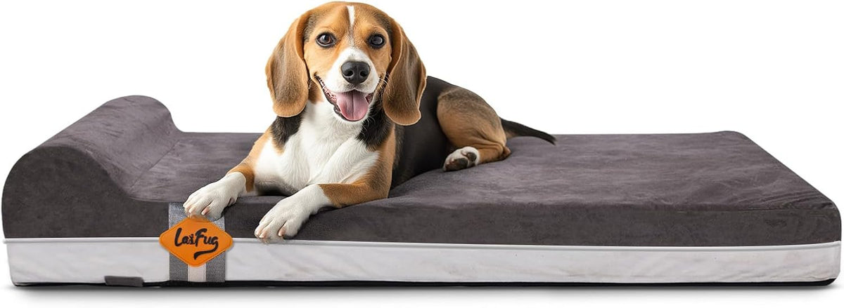 Orthopedic Dog Bed, Slate Grey 50''x36''x10'', Memory Foam