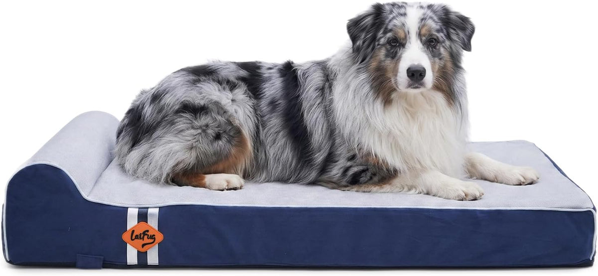 Orthopedic Dog Bed, Slate Grey 50''x36''x10'', Memory Foam