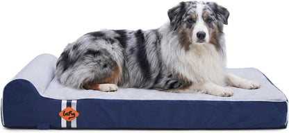 Orthopedic Dog Bed, Slate Grey 50''x36''x10'', Memory Foam